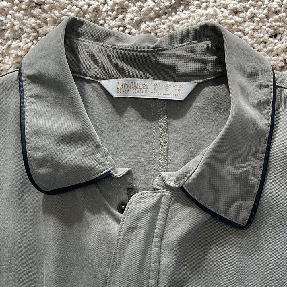 Zara Basic Army Green Jumpsuit, Size Small - image 5